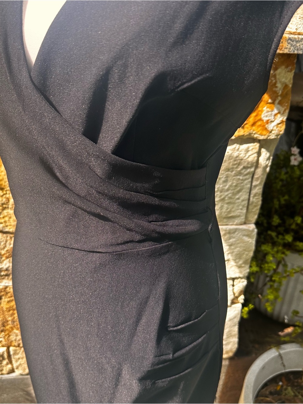 Sleek Black One-Shoulder Evening Dress with Side Draping